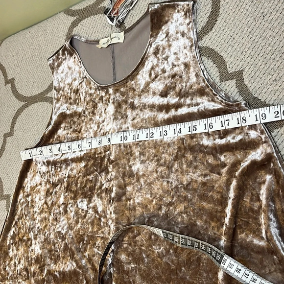 Molly Green Lindsay mushroom velour sleeveless swing mini dress - Picture 11 of 13